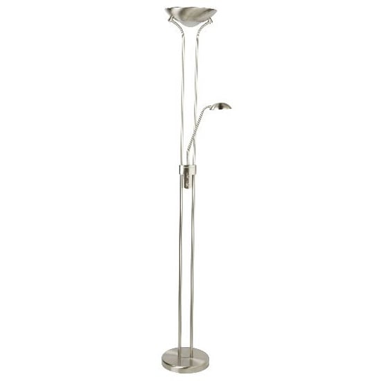 Led Mother And Child Adjustable Floor Lamp In Silver Finish